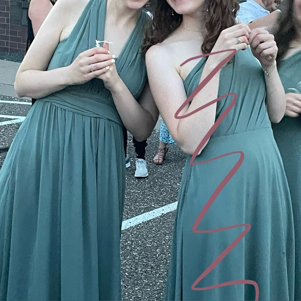 Grace Convertible Dress, Chiffon, Sea Glass Color